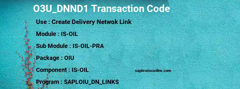 SAP O3U_DNND1 transaction code