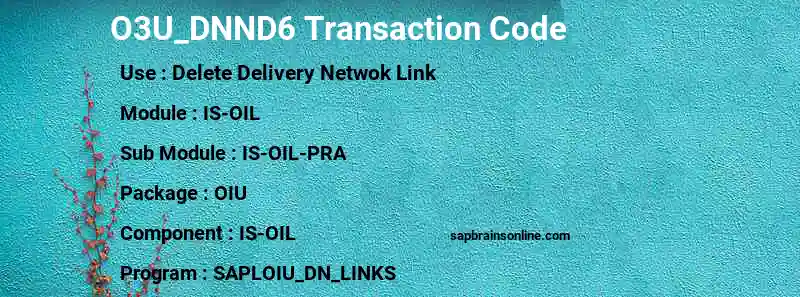 SAP O3U_DNND6 transaction code