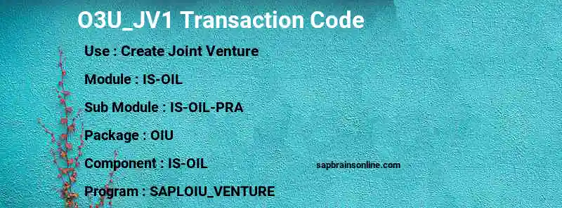SAP O3U_JV1 transaction code