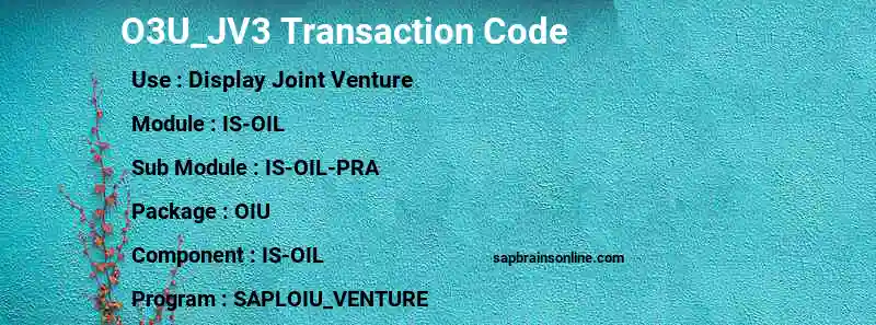 SAP O3U_JV3 transaction code