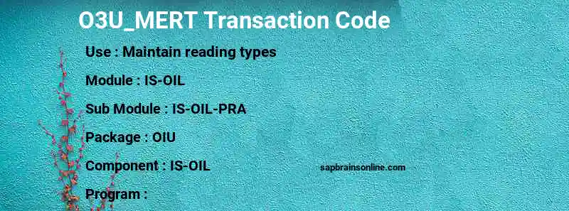 SAP O3U_MERT transaction code