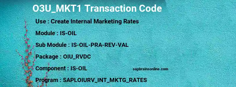 SAP O3U_MKT1 transaction code