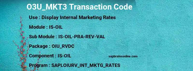 SAP O3U_MKT3 transaction code