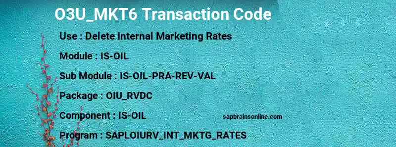 SAP O3U_MKT6 transaction code