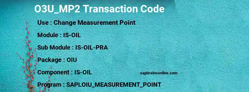 SAP O3U_MP2 transaction code