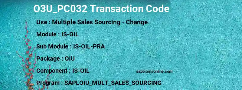 SAP O3U_PC032 transaction code