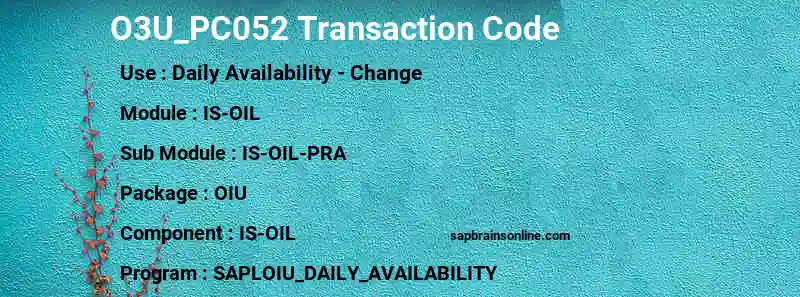 SAP O3U_PC052 transaction code