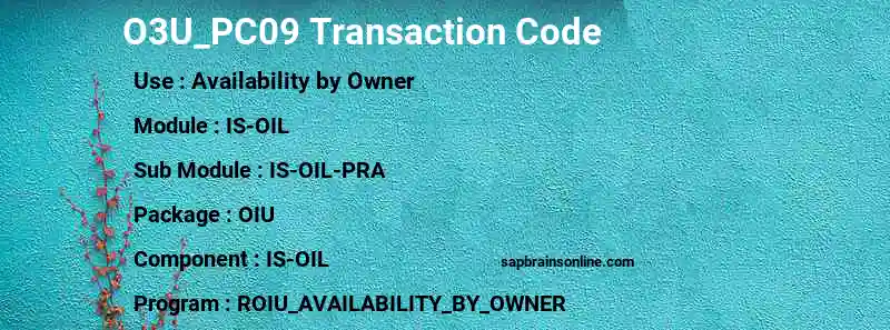 SAP O3U_PC09 transaction code