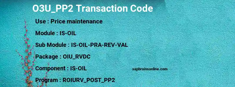 SAP O3U_PP2 transaction code