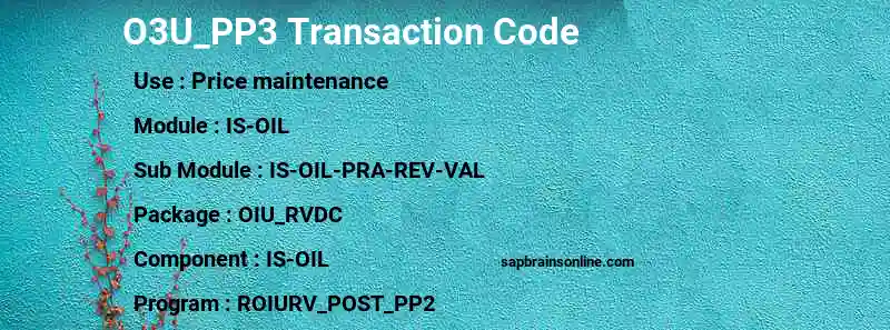 SAP O3U_PP3 transaction code