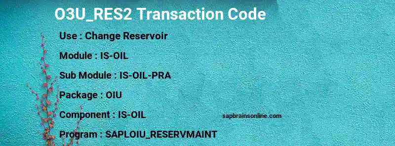 SAP O3U_RES2 transaction code