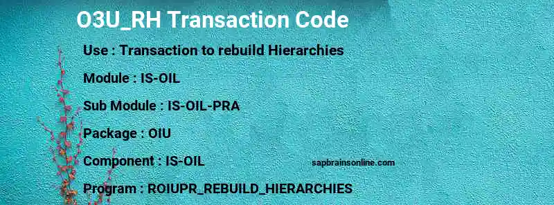 SAP O3U_RH transaction code