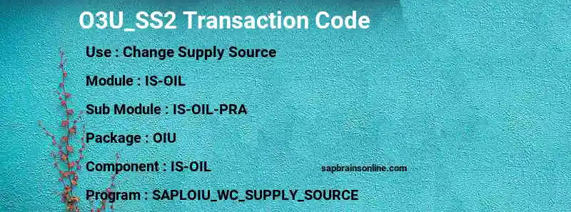 SAP O3U_SS2 transaction code