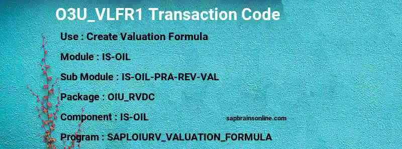 SAP O3U_VLFR1 transaction code