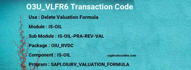 SAP O3U_VLFR6 transaction code