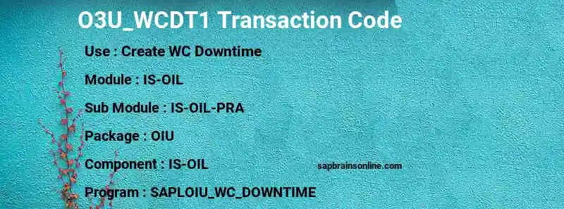 SAP O3U_WCDT1 transaction code