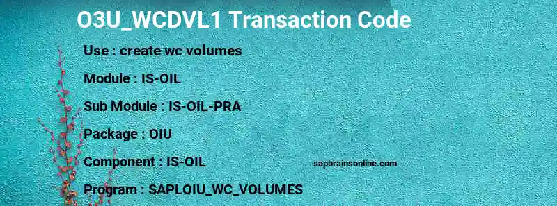 SAP O3U_WCDVL1 transaction code