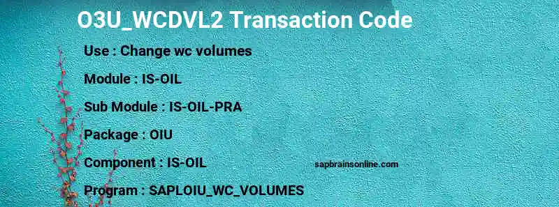 SAP O3U_WCDVL2 transaction code