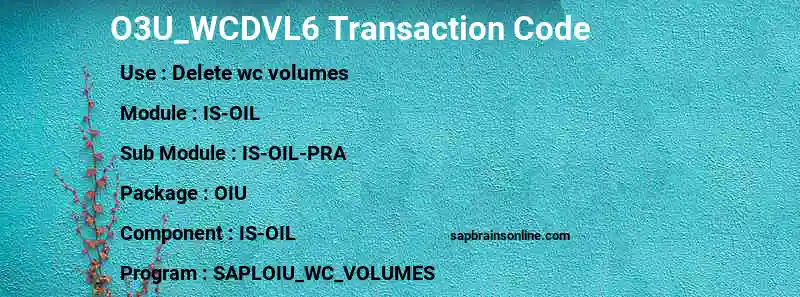 SAP O3U_WCDVL6 transaction code