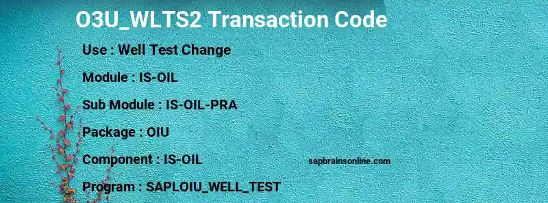 SAP O3U_WLTS2 transaction code