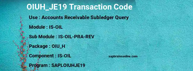 SAP OIUH_JE19 transaction code