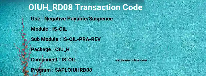 SAP OIUH_RD08 transaction code