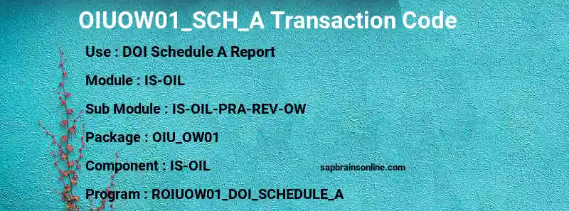 SAP OIUOW01_SCH_A transaction code