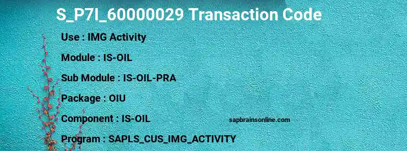 SAP S_P7I_60000029 transaction code