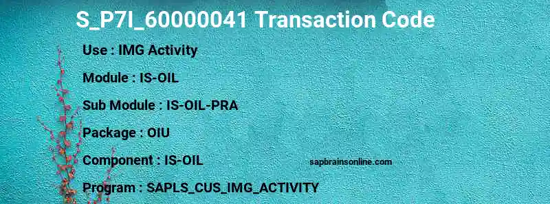 SAP S_P7I_60000041 transaction code
