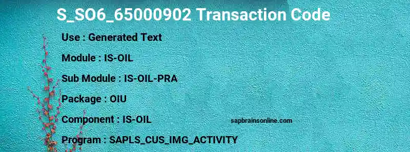SAP S_SO6_65000902 transaction code