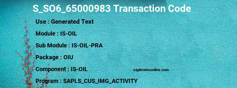 SAP S_SO6_65000983 transaction code