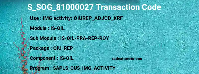 SAP S_SOG_81000027 transaction code