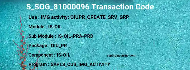 SAP S_SOG_81000096 transaction code