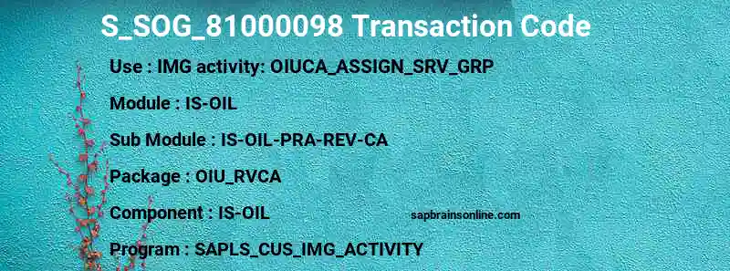 SAP S_SOG_81000098 transaction code