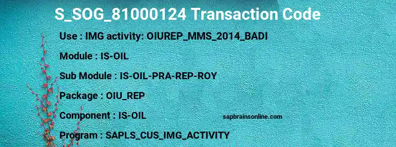 SAP S_SOG_81000124 transaction code