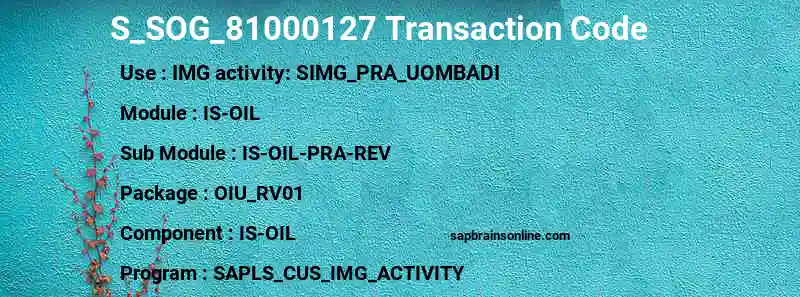 SAP S_SOG_81000127 transaction code