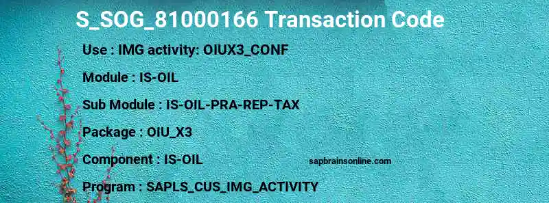 SAP S_SOG_81000166 transaction code