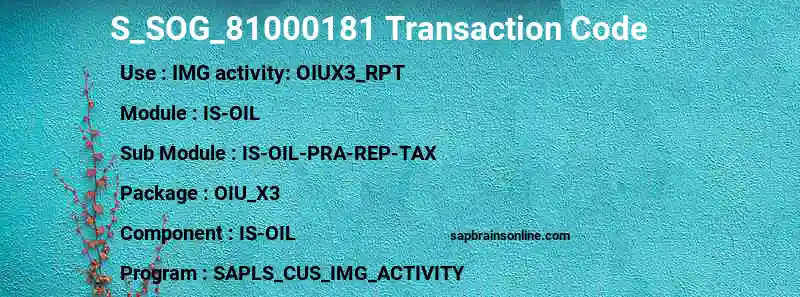 SAP S_SOG_81000181 transaction code