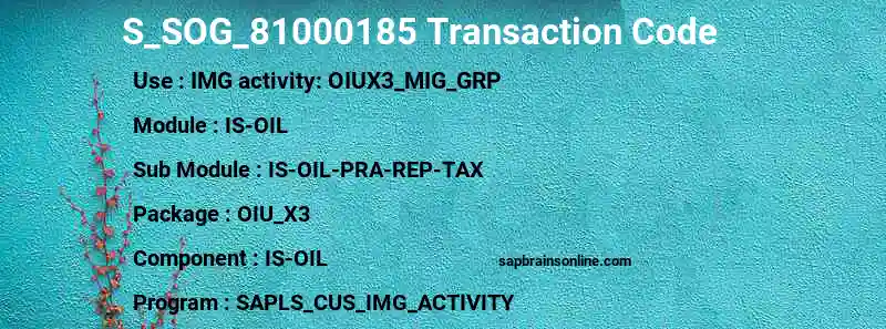SAP S_SOG_81000185 transaction code
