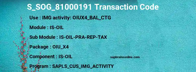 SAP S_SOG_81000191 transaction code