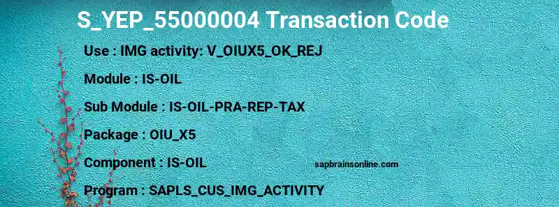 SAP S_YEP_55000004 transaction code