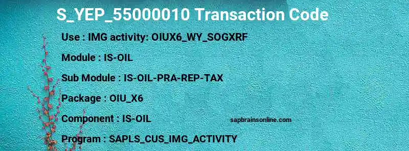 SAP S_YEP_55000010 transaction code