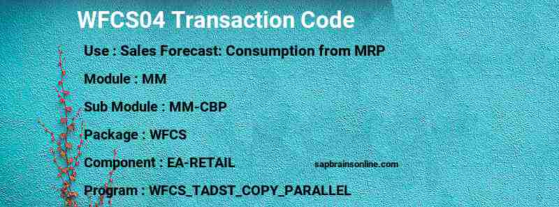 SAP WFCS04 transaction code