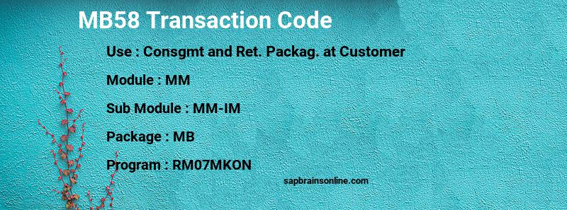 SAP MB58 transaction code