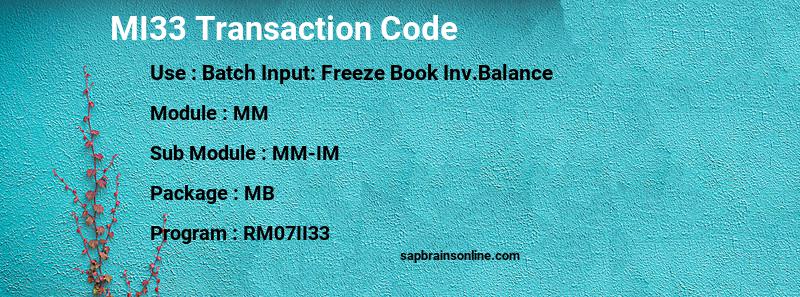 SAP MI33 transaction code
