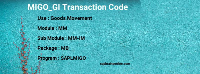 SAP MIGO_GI transaction code