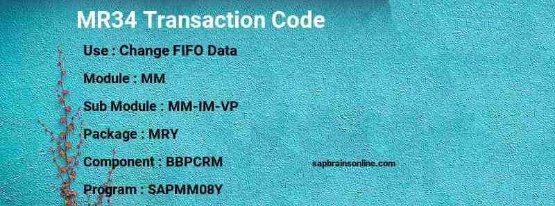 SAP MR34 transaction code