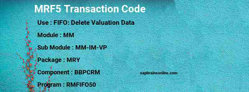 SAP MRF5 transaction code