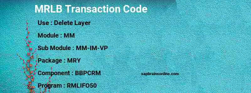 SAP MRLB transaction code