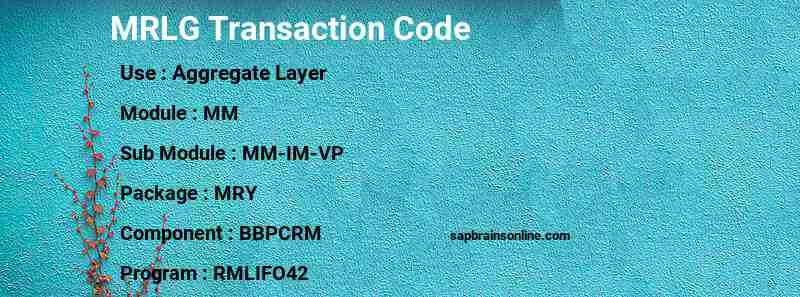 SAP MRLG transaction code